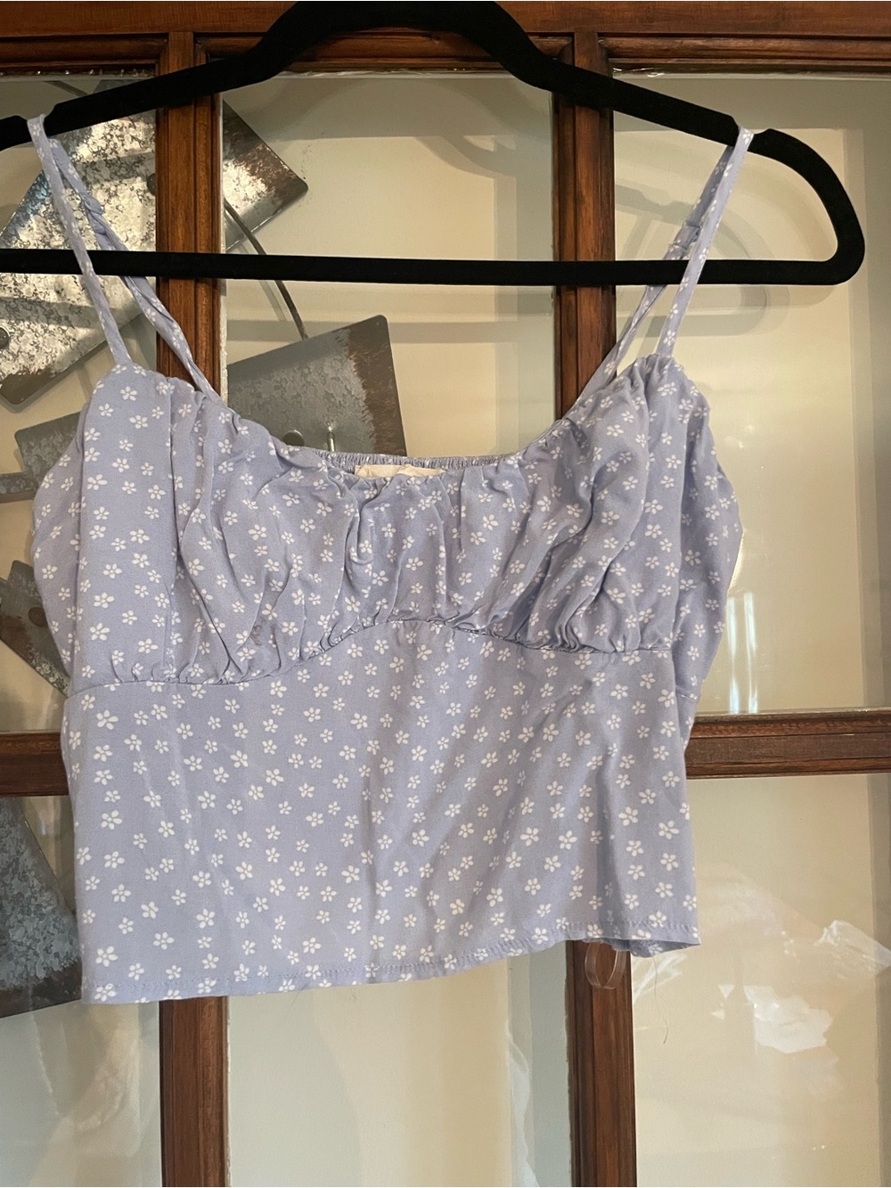 La Hearts Light Blue Floral Cropped Cami